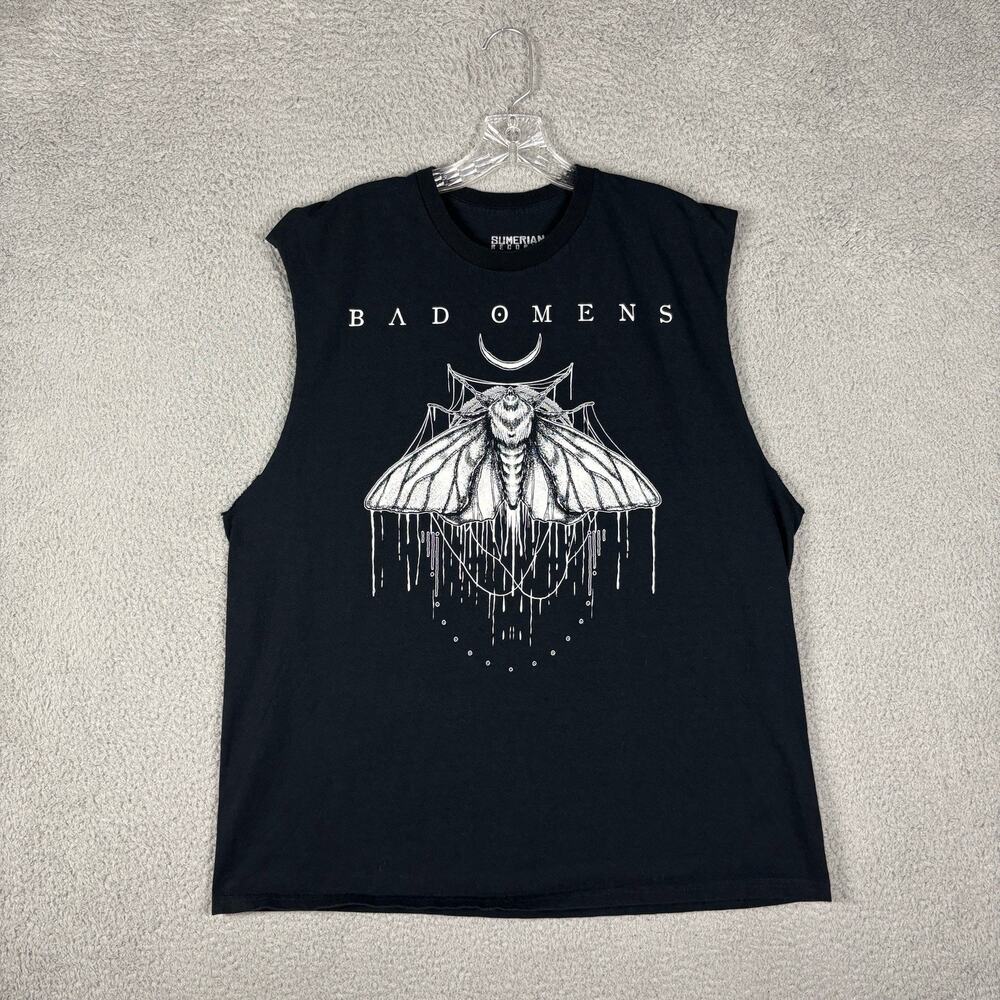 Bad Omens Band T Shirt Adult XL Black Moth Cut Off Heavy Metal Grunge Punk